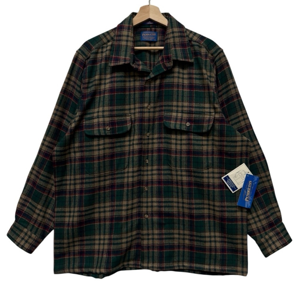 Vintage Pendleton Wool Flannel Elbow Patch Button… - image 1